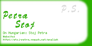 petra stoj business card